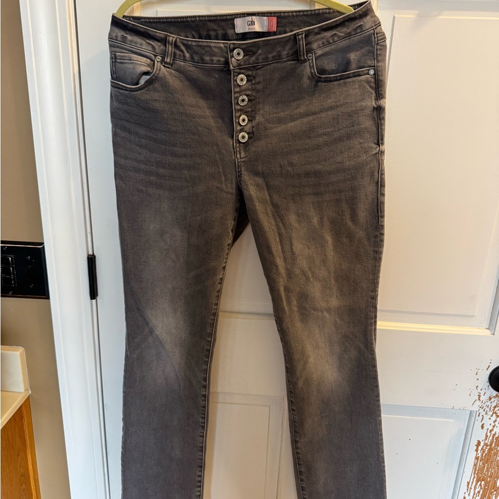 CAbi Dark Gray Button Up Jeans